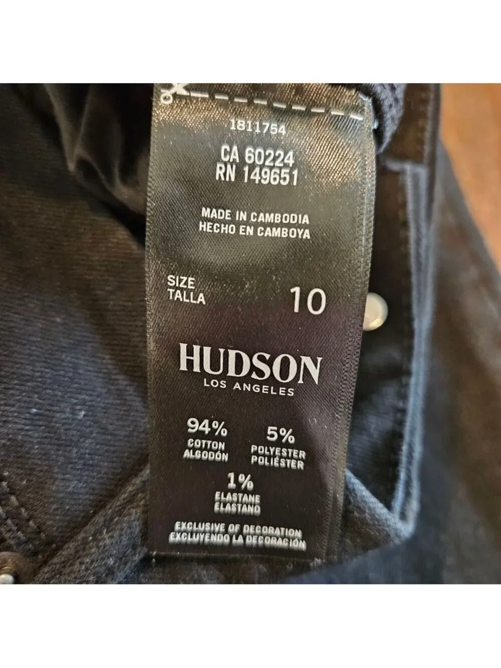 Women's Hudson NWT Black Mid-Rise Jeans Size 10 Waist 30